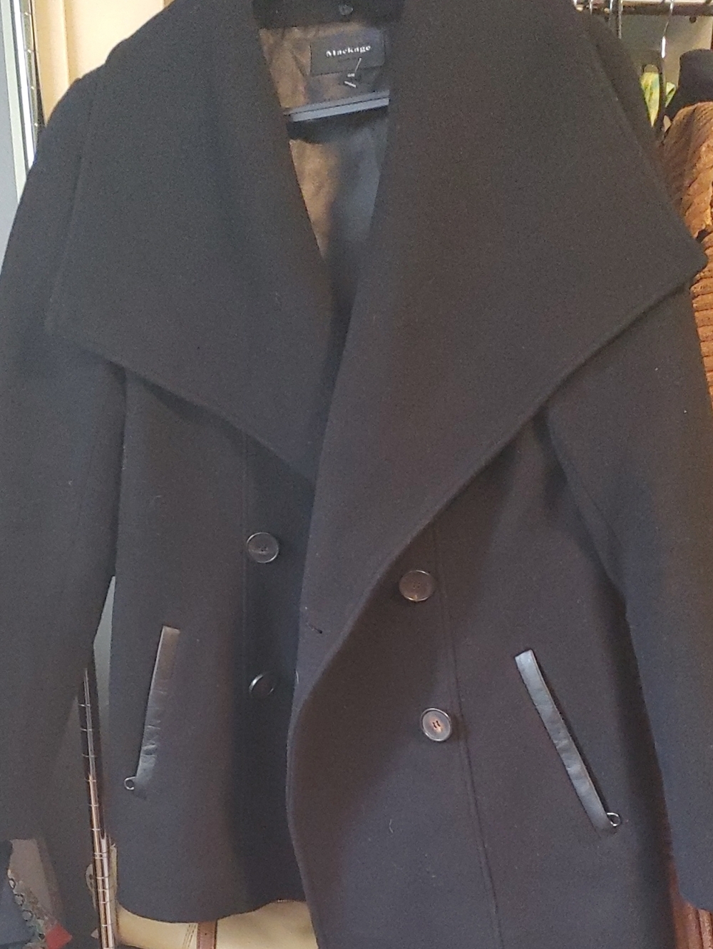 Mackage Women's Black Wool Peacoat Jacket